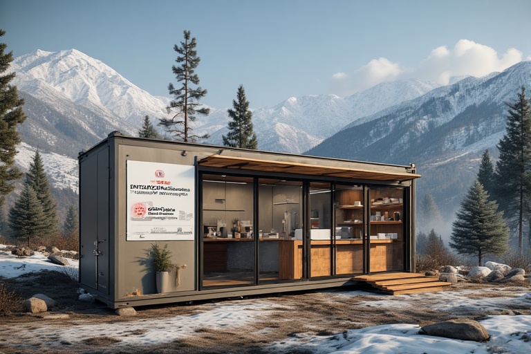Healthcare Container in Rural Kashmir - Prefab Office Cabin in Kashmir Valley